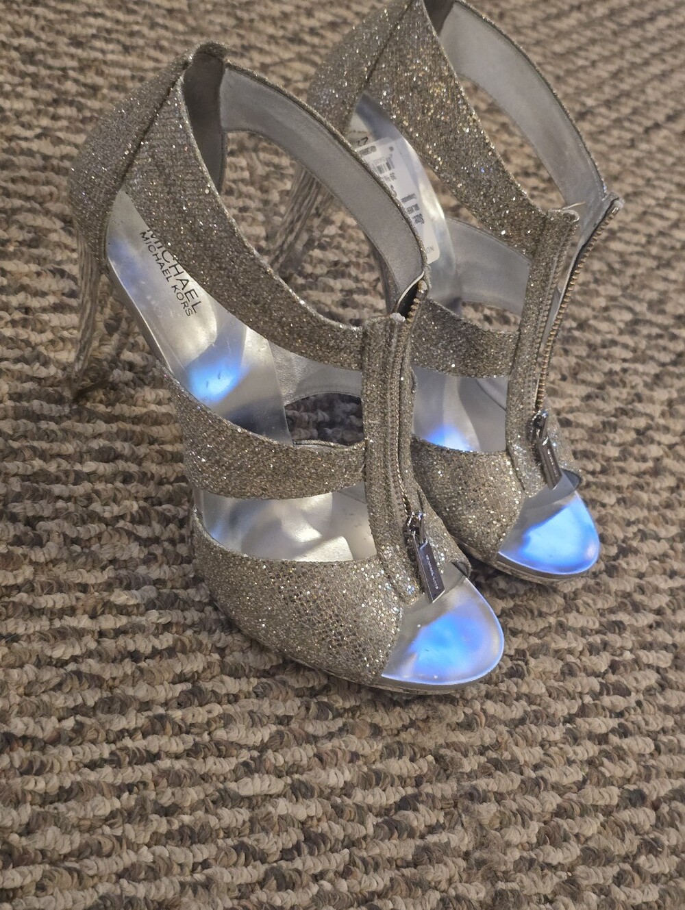 Michael Kors Silver Metallic Logo Insole